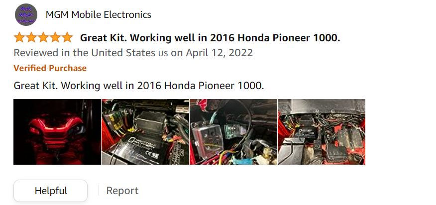Great Kit. Working well in 2016 Honda Pioneer 1000.