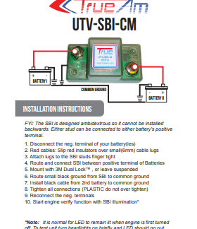 True® CF MOTO ZForce® Dual Battery Kit – 800, 950 & Z10 series