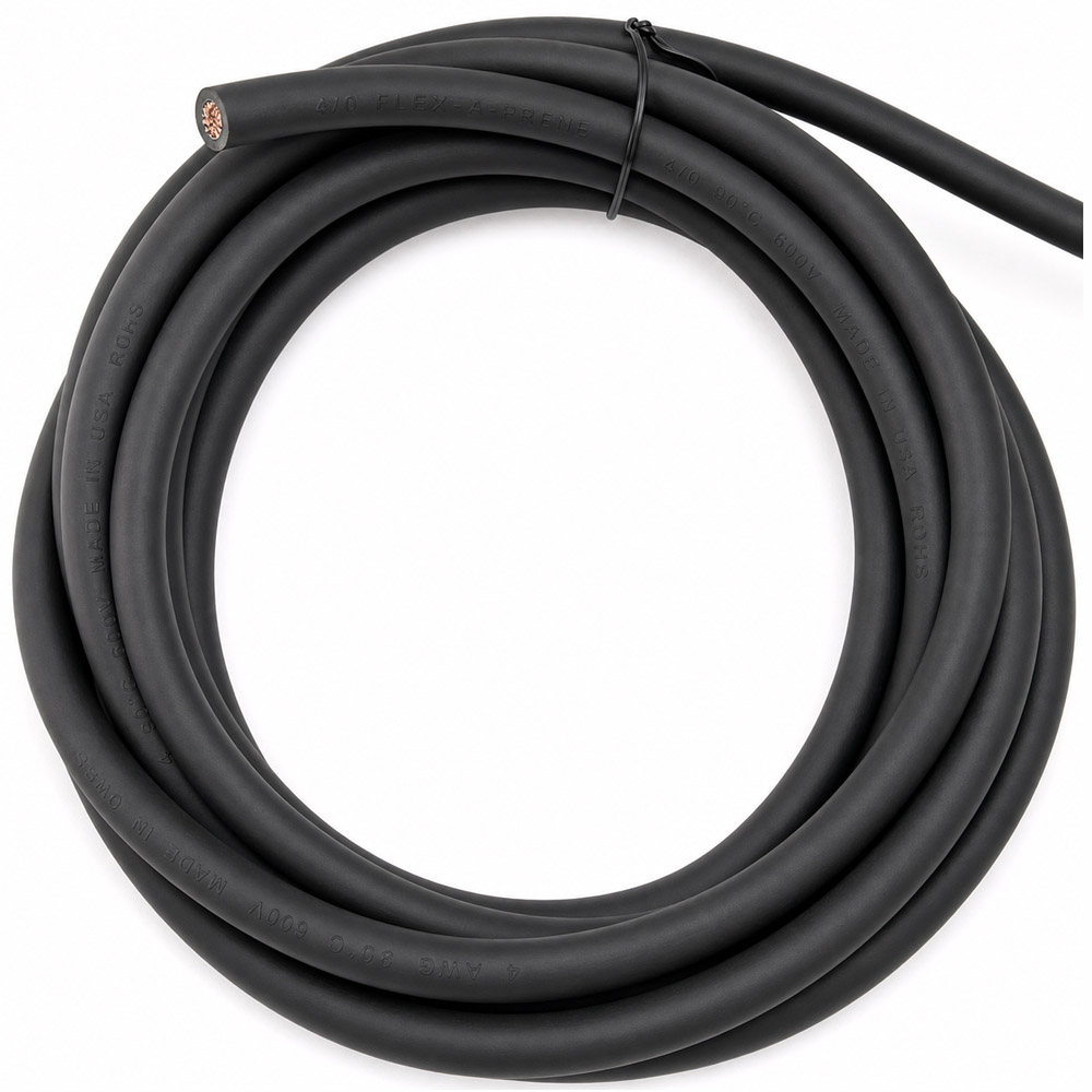 TRUE® 4 Gauge AWG 25 Ft Black + 25 Ft Red Flexible Copper USA Welding Cable - Image 3